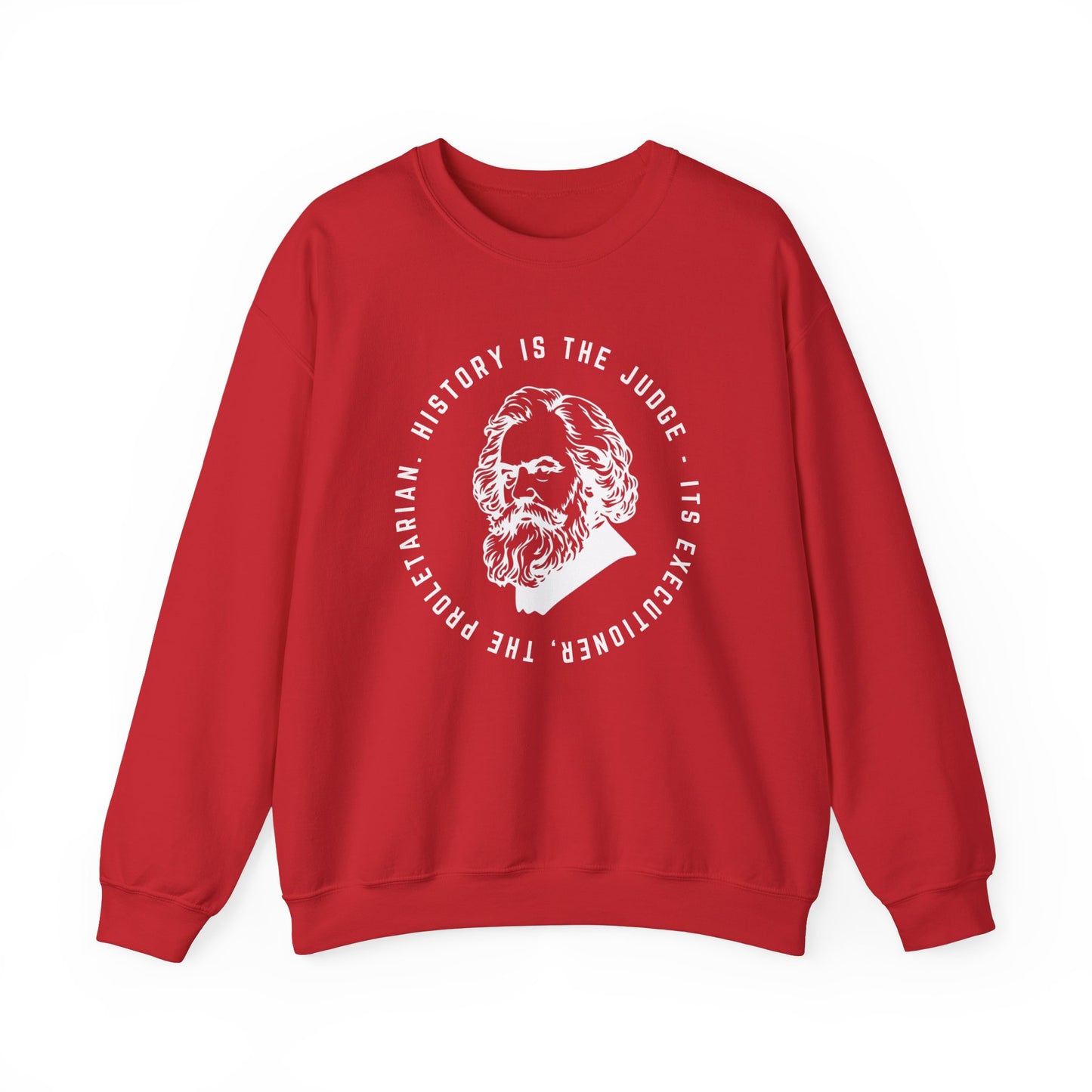 Leftist Karl Marx History is The Judge Quote Socialist Marxist Communist Unisex Heavy Blend™ Crewneck Sweatshirt