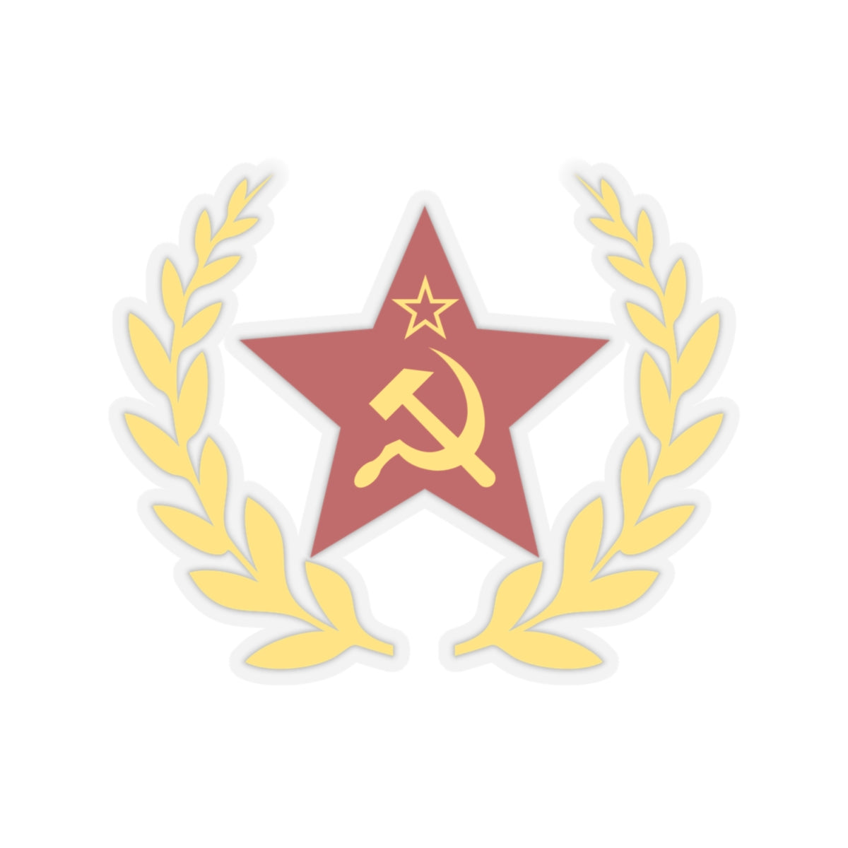Red Star with CCCP Hammer and Sickle & Laurels Bubble-free Sticker