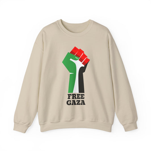 Palestine Free Gaza Palestinian Flag Fist Free Palestine Solidarity Unisex Heavy Blend™ Crewneck Sweatshirt