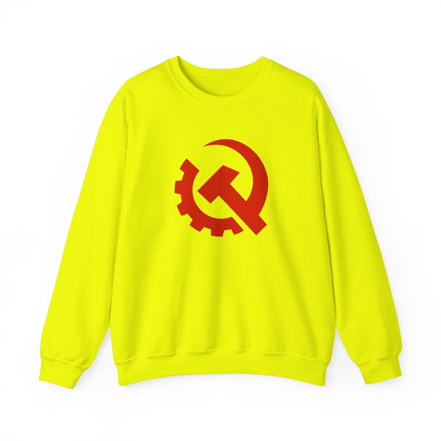 Communist Red Hammer & Sickle Gear Emblem Socialist Leftist Crewneck Sweatshirt