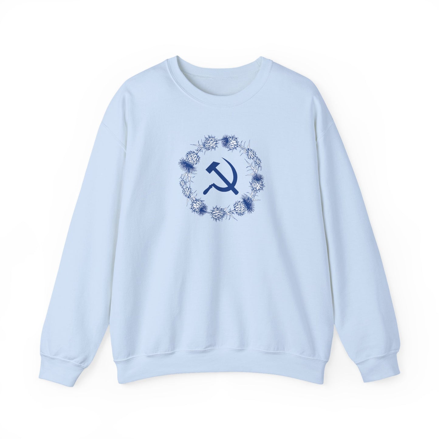 Scottish Socialist Solidarity Hammer and Sickle with Thistle Border Leftist Scotland Communist Unisex Heavy Blend™ Crewneck Sweatshirt