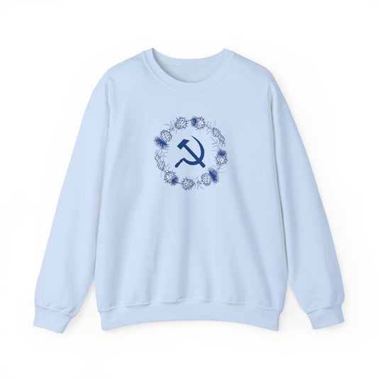 Scottish Socialist Solidarity Hammer and Sickle with Thistle Border Leftist Scotland Communist Unisex Heavy Blend™ Crewneck Sweatshirt