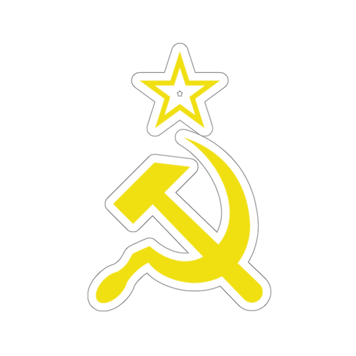 Leftist Yellow Hammer and Sickle Socialist Communist Soviet Union Sticker