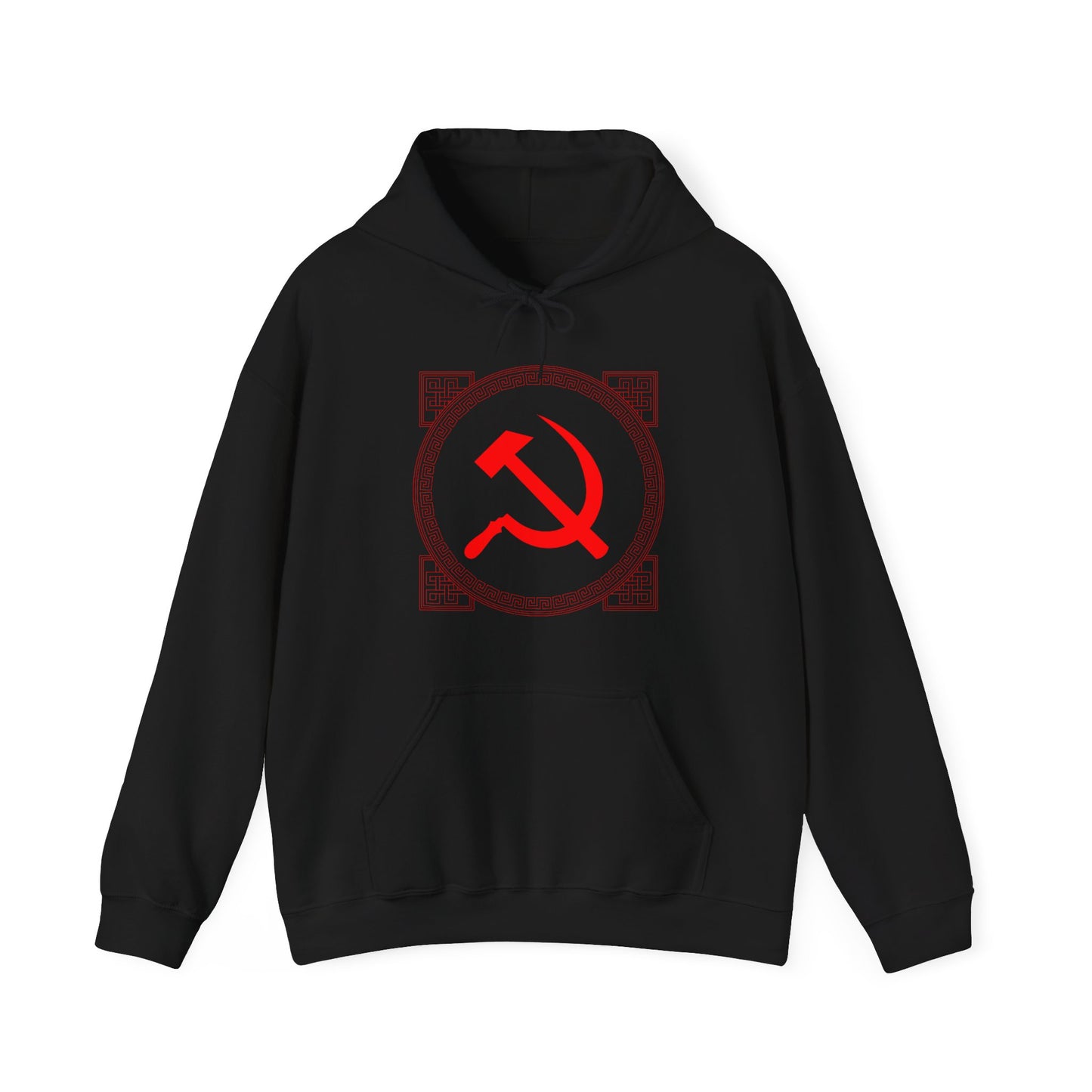 Communist Hammer and Sickle with Chinese East Asian Style Boarder Leftist Socialist Unisex Heavy Blend™ Hooded Sweatshirt