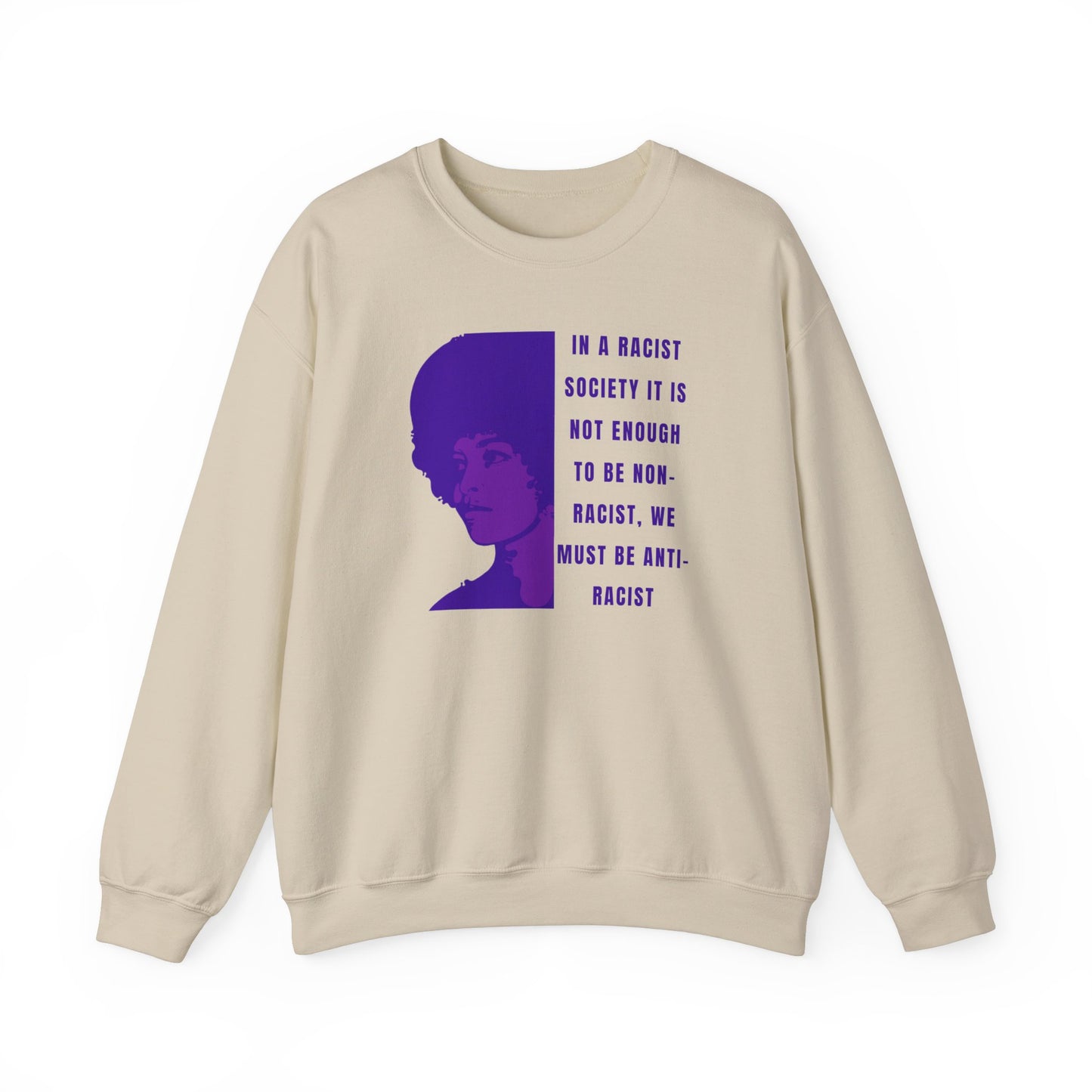 Angela Davis Anti-Racist Quote Counter Culture 70's Style Print BLM Unisex Heavy Blend™ Crewneck Sweatshirt