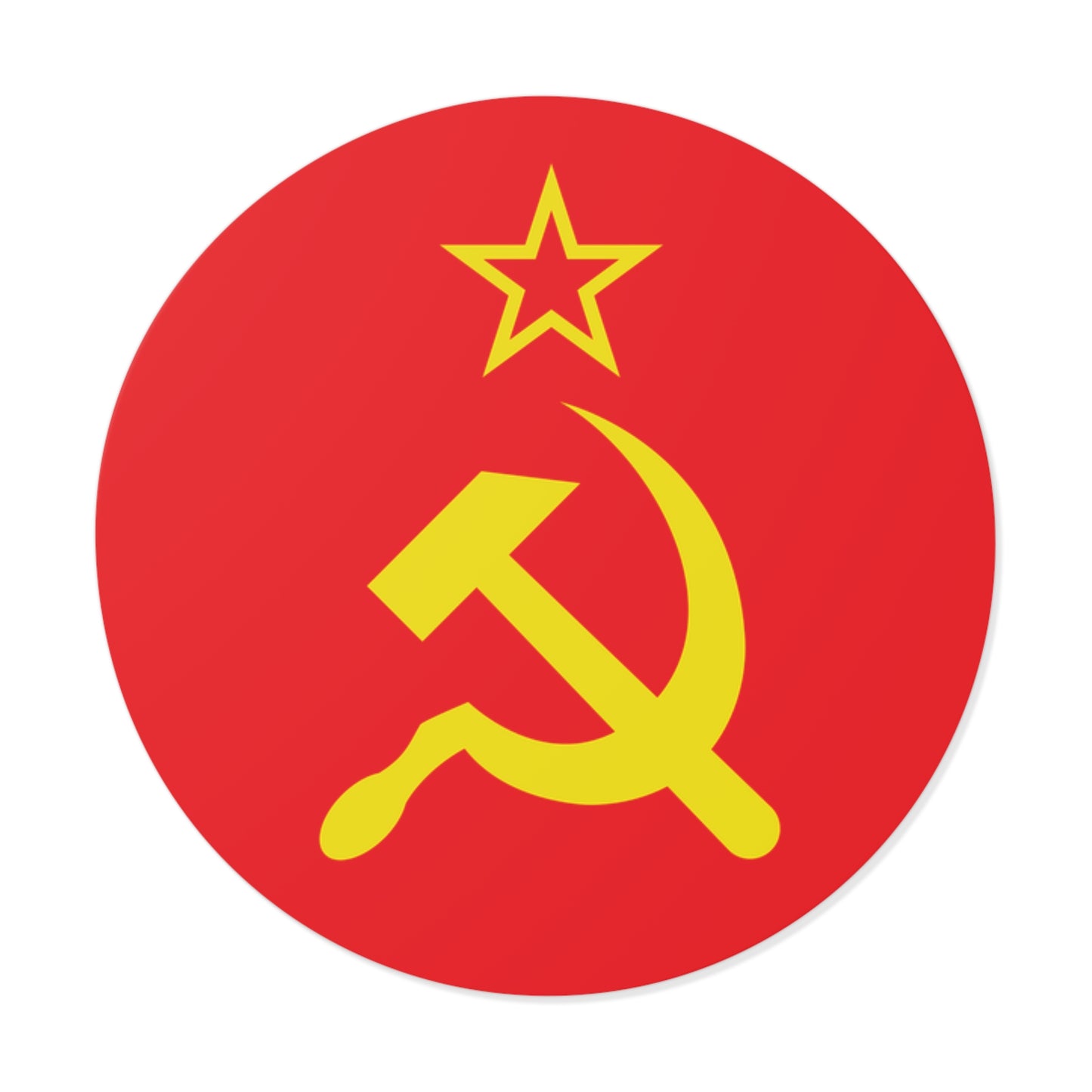 Socialist Hammer and Sickle Leftist Round Vinyl Sticker