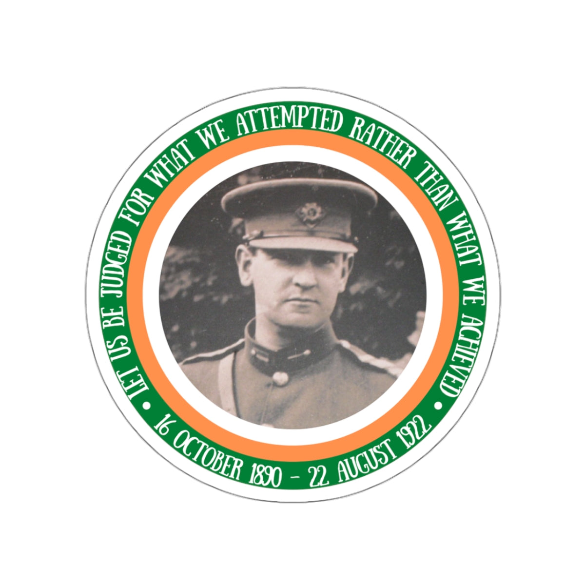 Michael Collins Quote Republic of Ireland Flag Irish Republican United Ireland Sticker Kiss-Cut Sticker