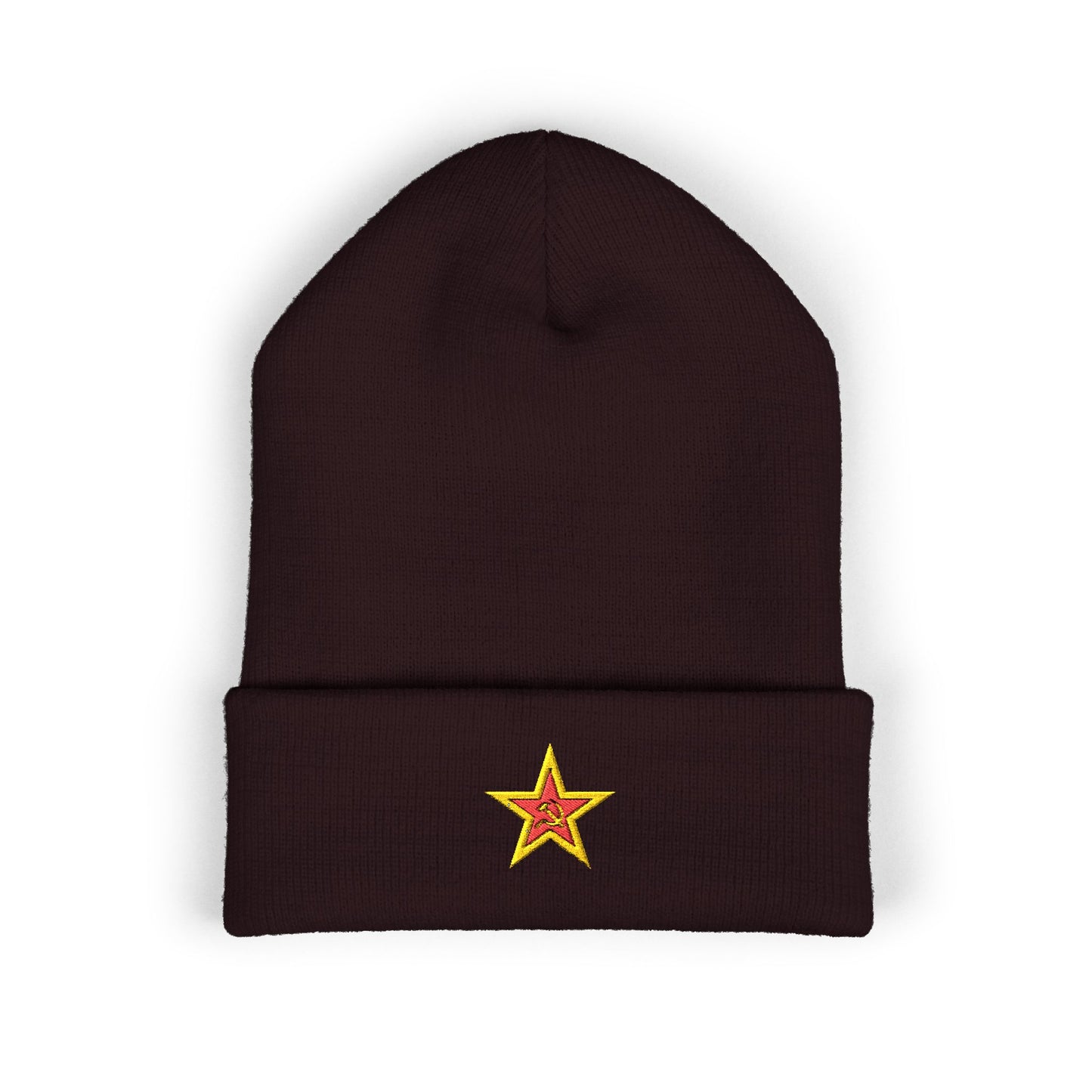 Socialist Embroidered Leftist Hammer and Sickle Red Star Communist Beanie Hat