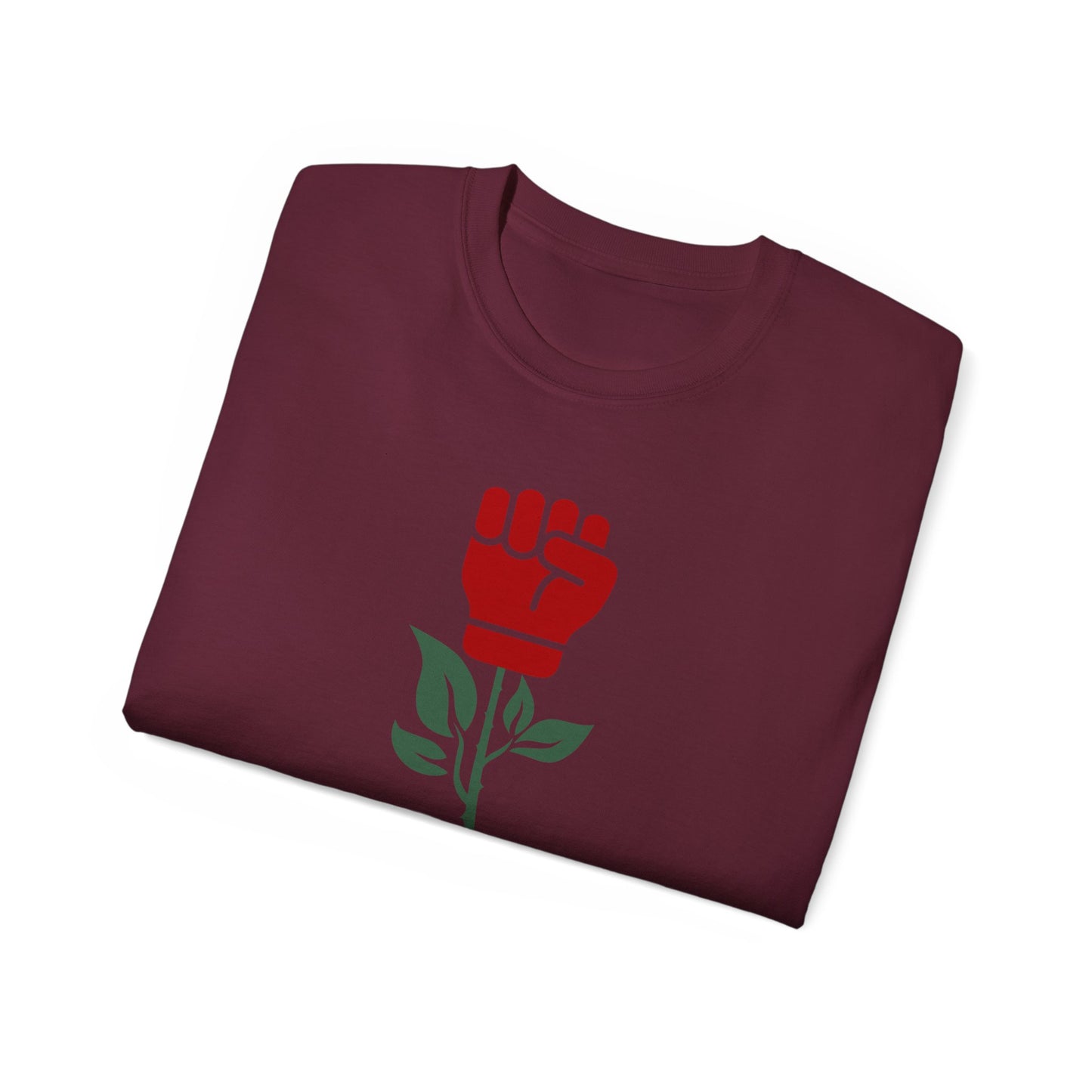 Socialist Rose Fist Leftist Solidarity Socialism Unisex Ultra Cotton Tee