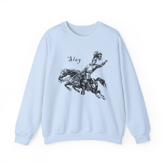 LGBTQ Plus Slay Knight on Galloping Charger Gay Lesbian Bi Trans Queer Warrior and Horse Medieval Print Heavy Blend™ Crewneck Sweatshirt