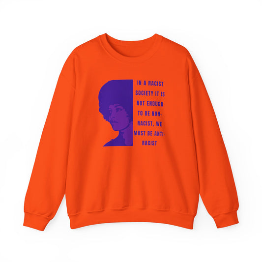 Angela Davis Anti-Racist Quote Counter Culture 70's Style Print BLM Unisex Heavy Blend™ Crewneck Sweatshirt