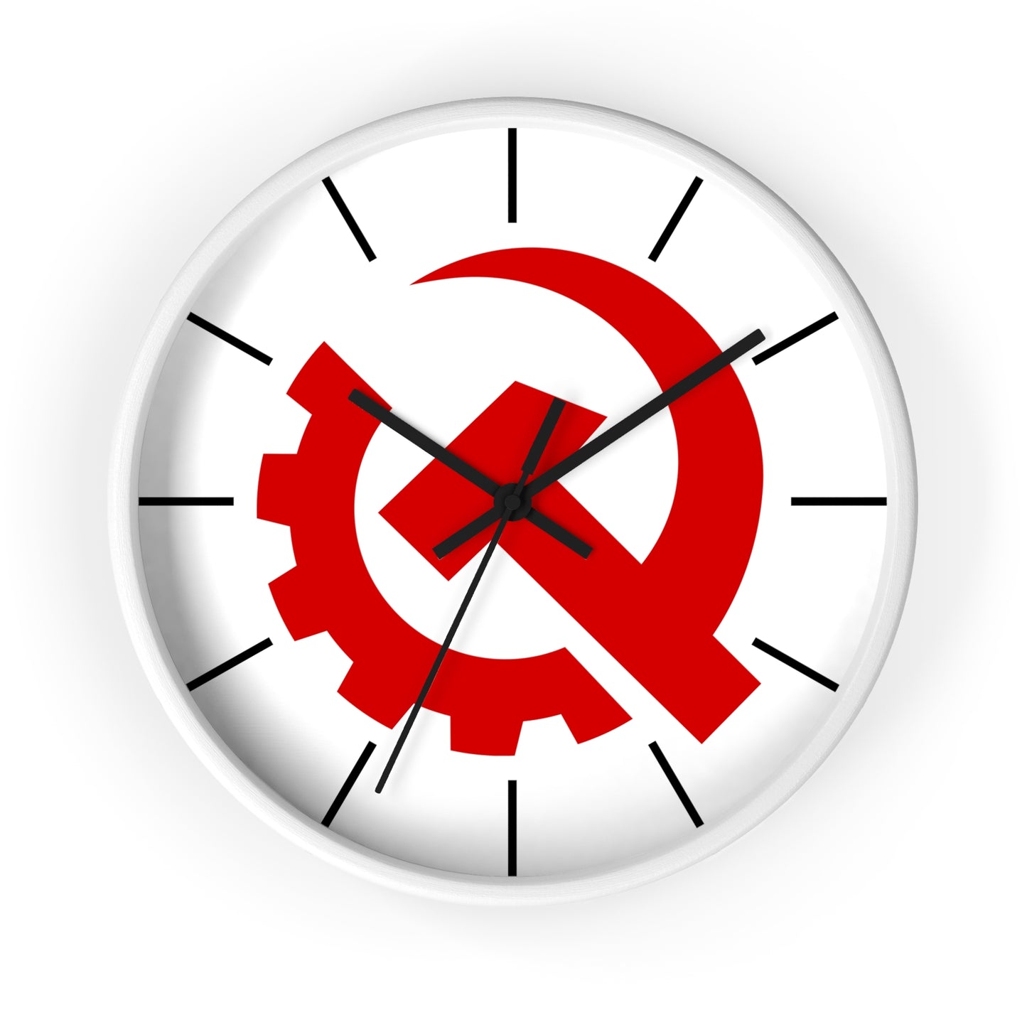 USSR Soviet Industrial Style Hammer and Sickle Socialist Communist Wall Clock