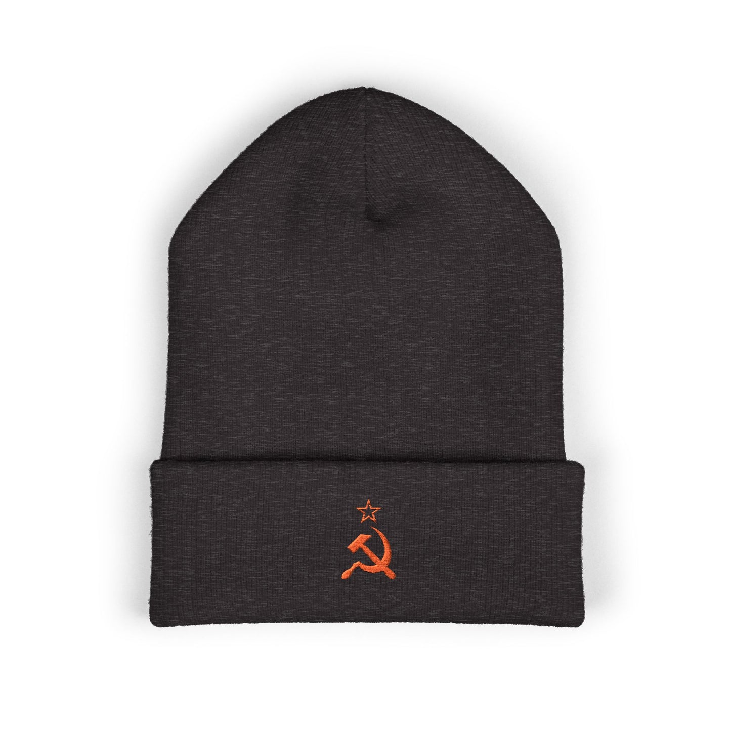 Leftist Embroidered Hammer & Sickle Socialist Cuffed Beanie