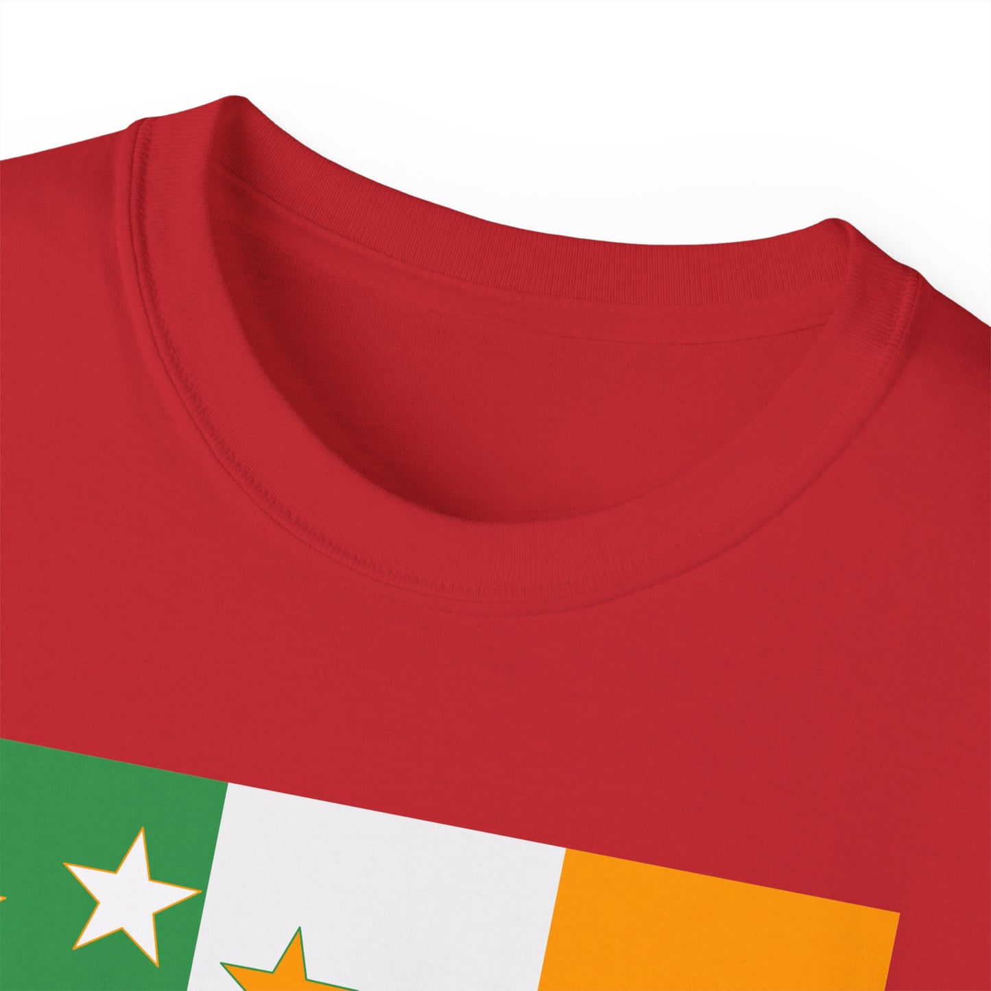 Irish Flag Tricolour with Socialist Starry Plough Unisex Ultra Cotton Tee