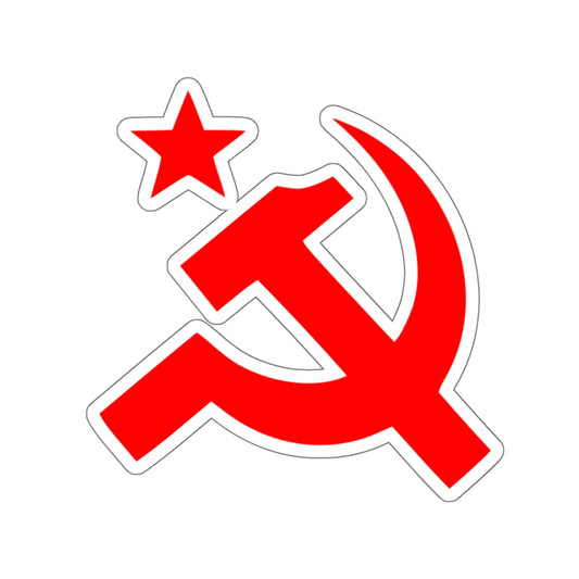 Communist Hammer and Sickle with Red Star Socialist Leftist Bubble-Free Sticker