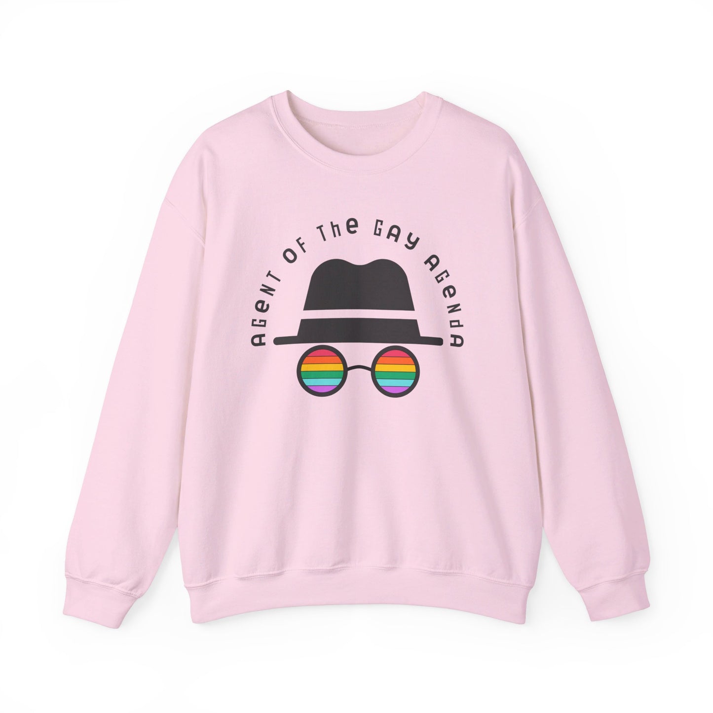 LGBTQ Plus Rainbow Agent of The Gay Agenda Spy Gay Queer Trans Rights Lesbian Pride Unisex Heavy Blend™ Crewneck Sweatshirt