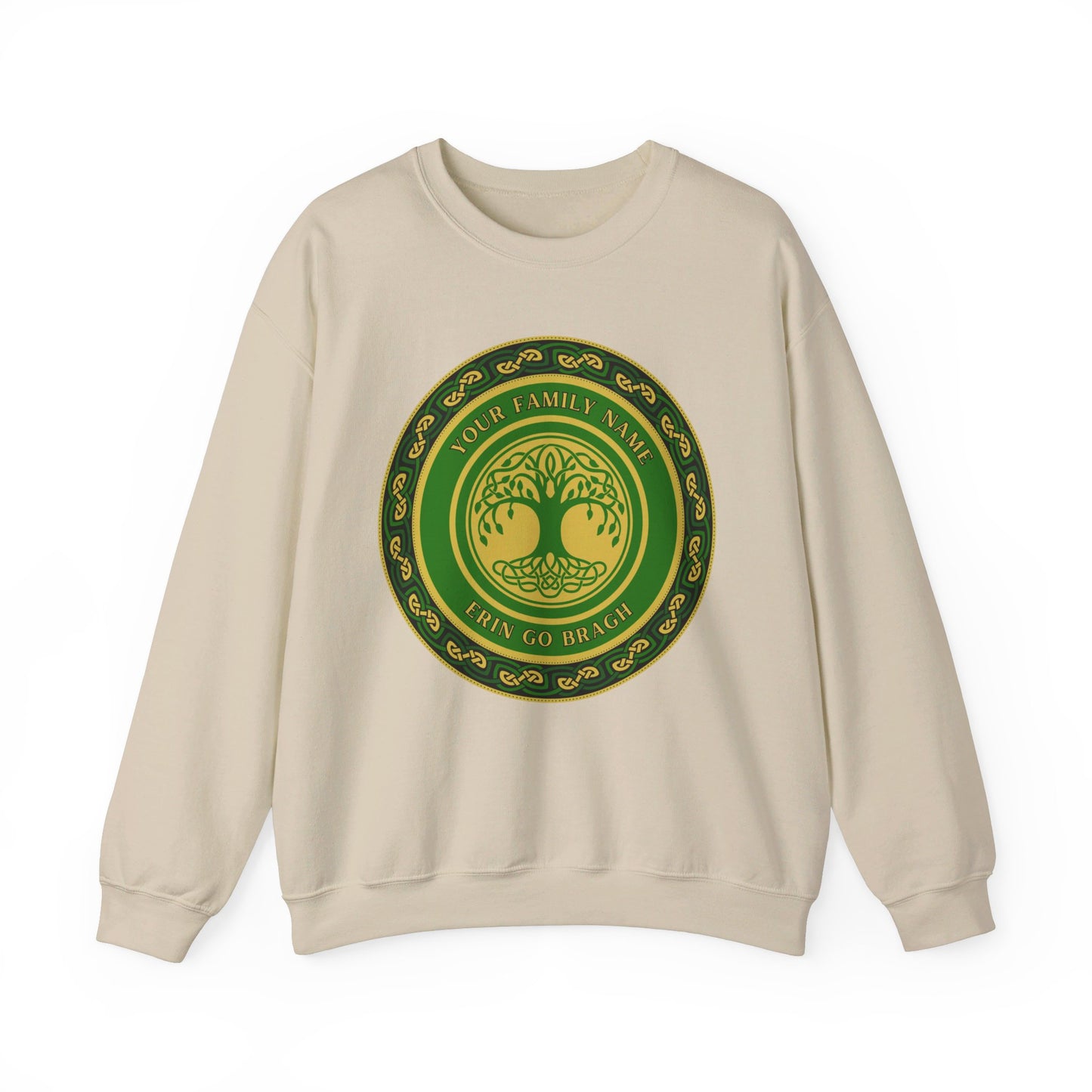 Custom Irish Family Name Erin go Bragh Celtic Family Tree Irish Genealogy Personalised Ireland Unisex Heavy Blend Crewneck Sweatshirt