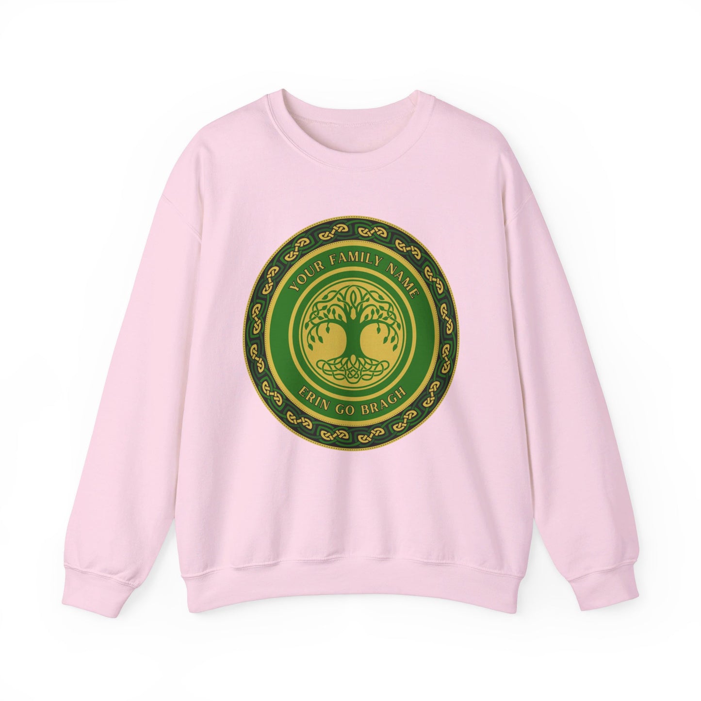 Custom Irish Family Name Erin go Bragh Celtic Family Tree Irish Genealogy Personalised Ireland Unisex Heavy Blend Crewneck Sweatshirt