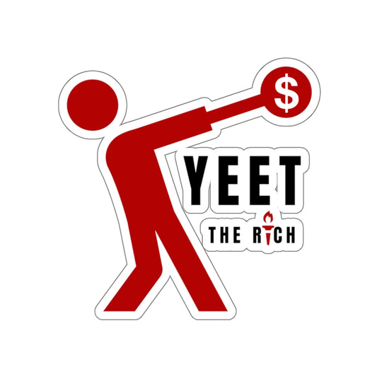 Yeet The Rich Communist Hammer Thrower Socialism Anti Capitalist Kiss-Cut Sticker