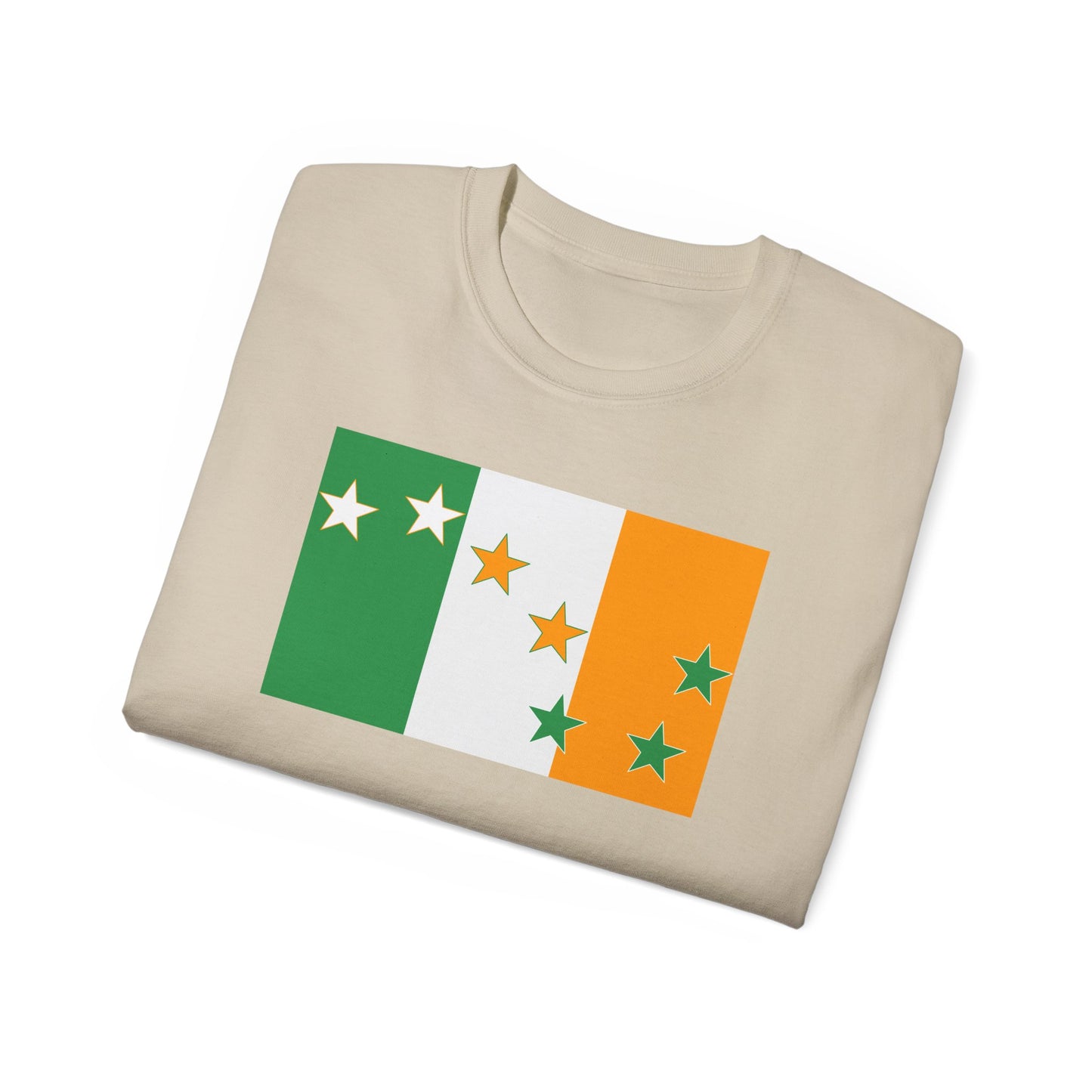Irish Flag Tricolour with Socialist Starry Plough Unisex Ultra Cotton Tee