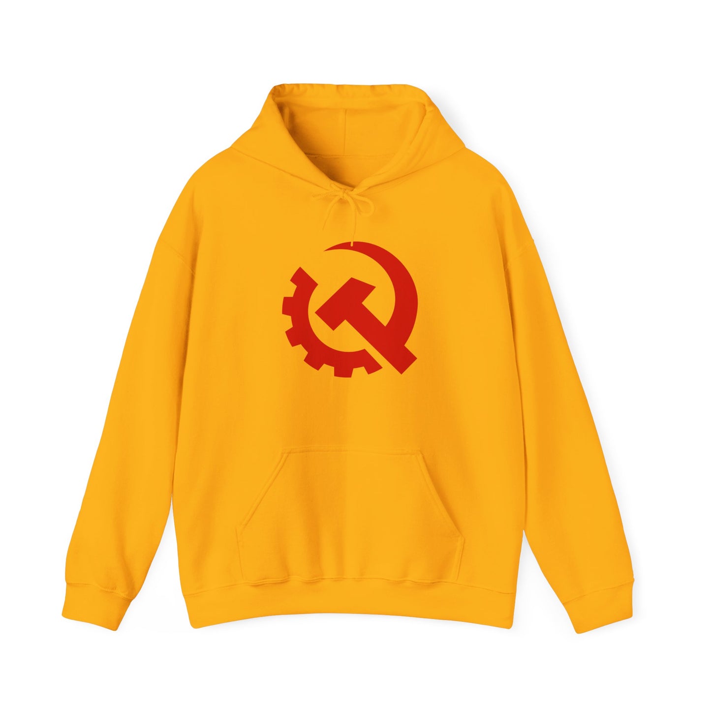 Communist Red Hammer & Sickle Gear Emblem Socialist Leftist Hoodie
