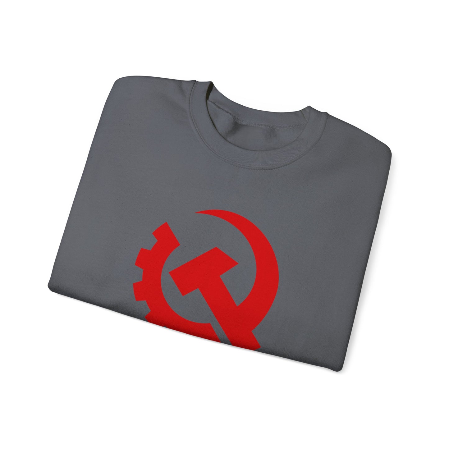 Communist Red Hammer & Sickle Gear Emblem Socialist Leftist Crewneck Sweatshirt