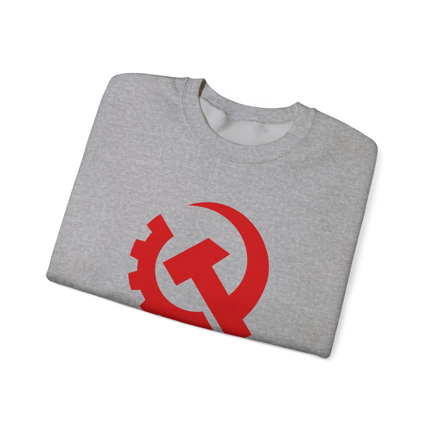 Communist Red Hammer & Sickle Gear Emblem Socialist Leftist Crewneck Sweatshirt