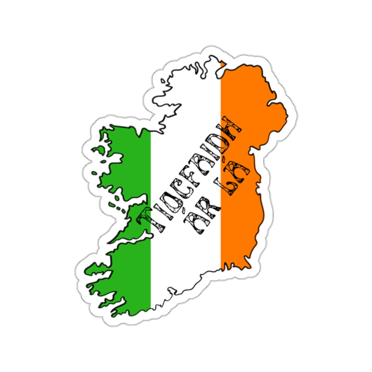 Irish Republican Tiocfaidh ár lá United Ireland Irish Tricolour Map Style Fenian Erin go Bragh Kiss-Cut Sticker