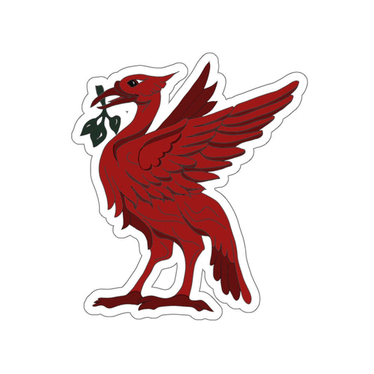 Hand Drawn Liverpool Red Liver Bird Scouse Kiss-Cut Sticker