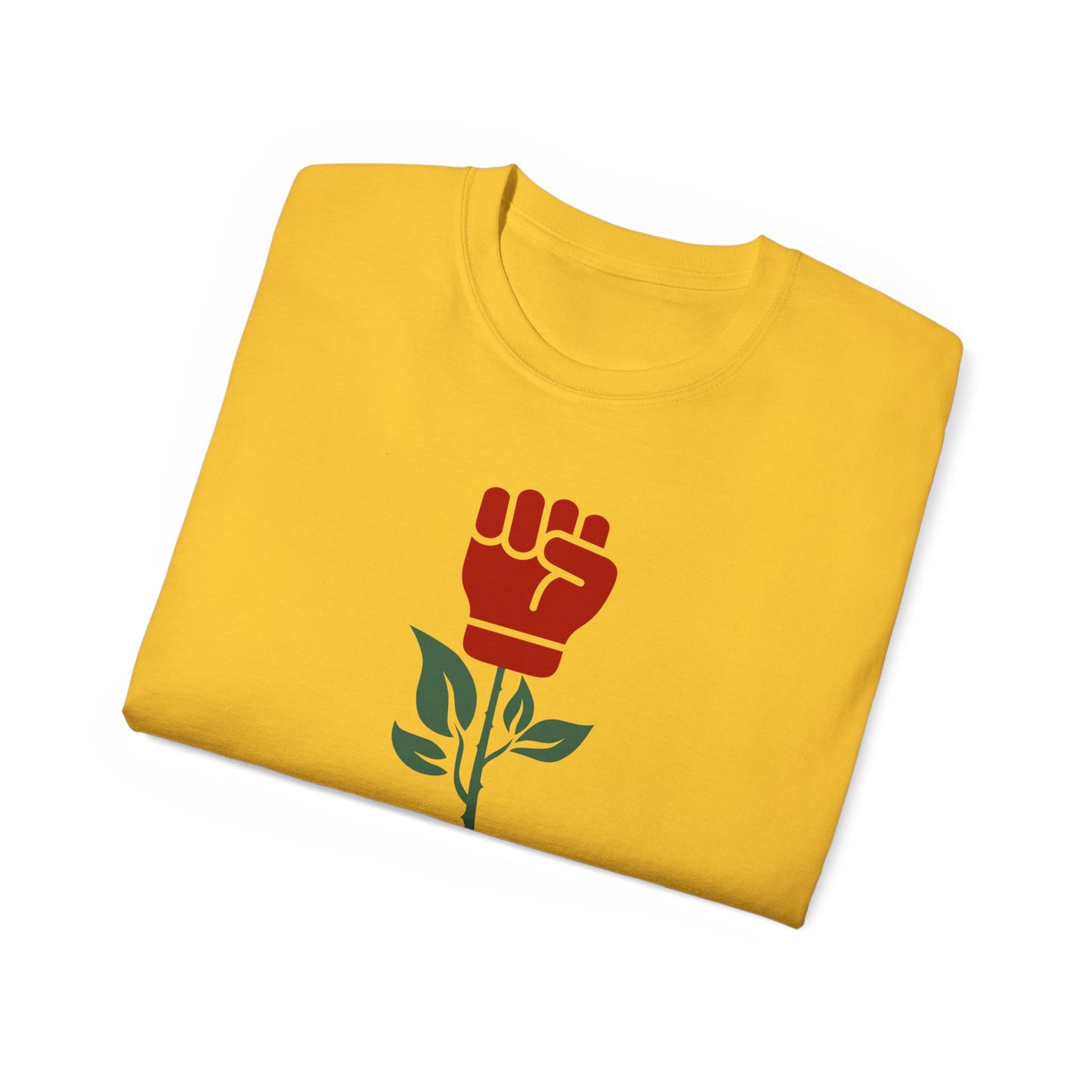 Socialist Rose Fist Leftist Solidarity Socialism Unisex Ultra Cotton Tee