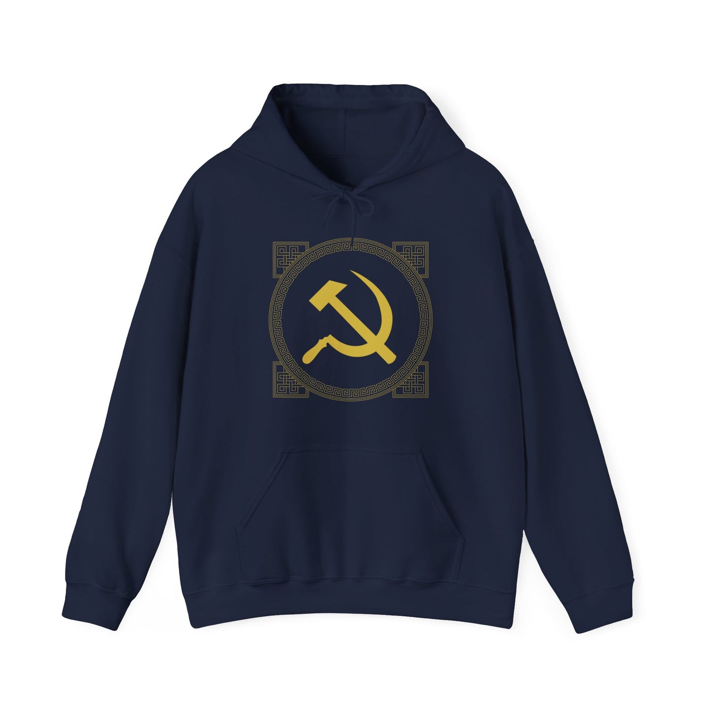 Communist Hammer and Sickle with Chinese East Asian Style Boarder Leftist Socialist Unisex Heavy Blend™ Hooded Sweatshirt