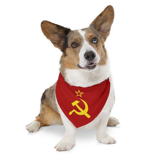 Communist Dog Hammer and Sickle Socialist Pet Bandana Collar