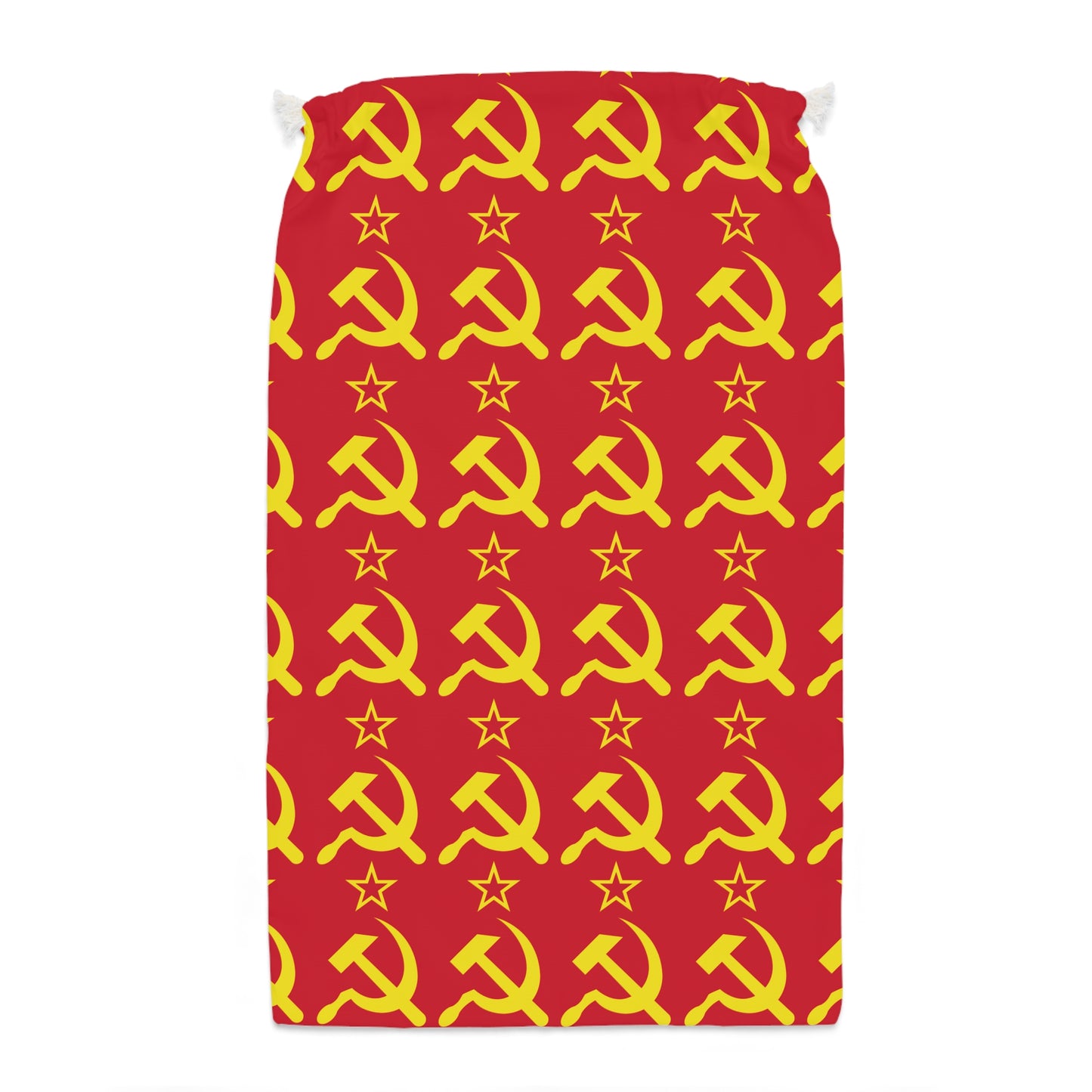 Socialist Red and Yellow Hammer and Sickle Pattern Communist Christmas Present Santa Gift Sack