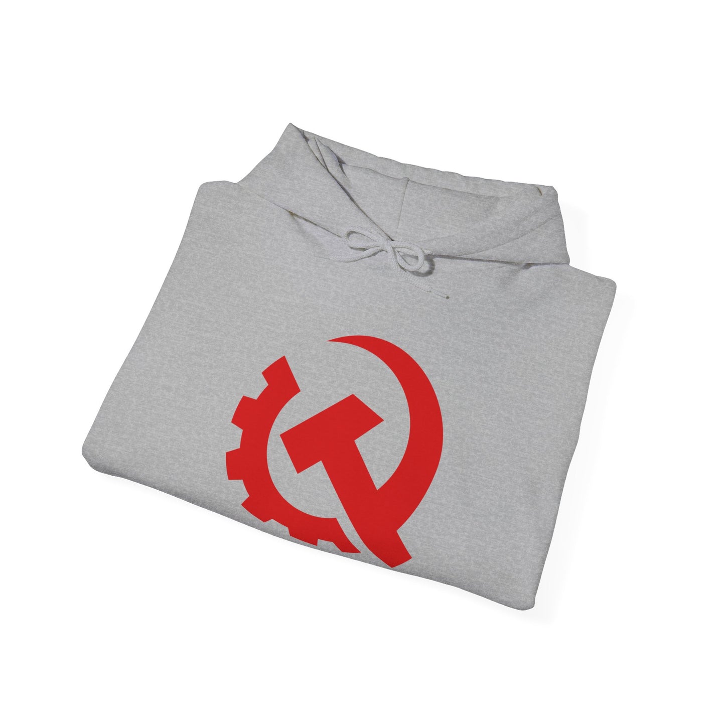 Communist Red Hammer & Sickle Gear Emblem Socialist Leftist Hoodie