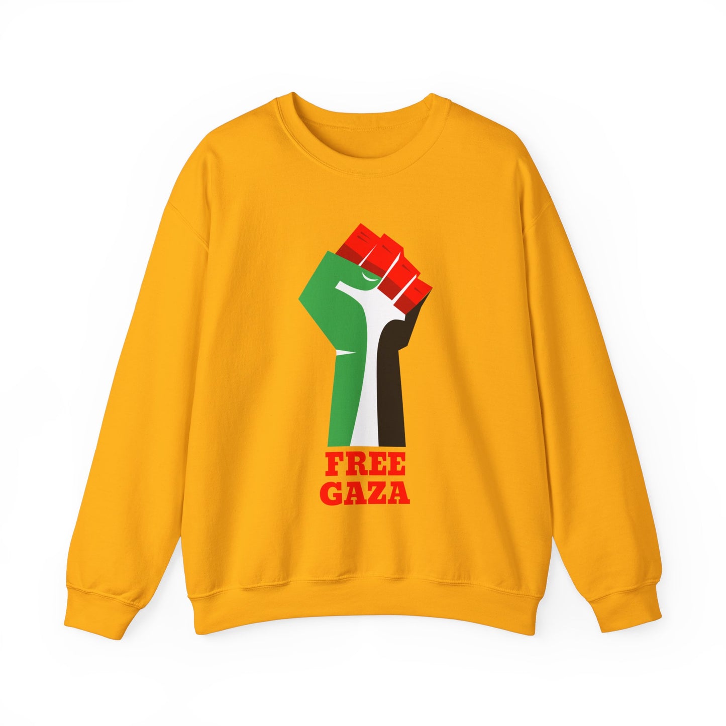 Palestine Free Gaza Palestinian Flag Fist Free Palestine Solidarity Unisex Heavy Blend™ Crewneck Sweatshirt