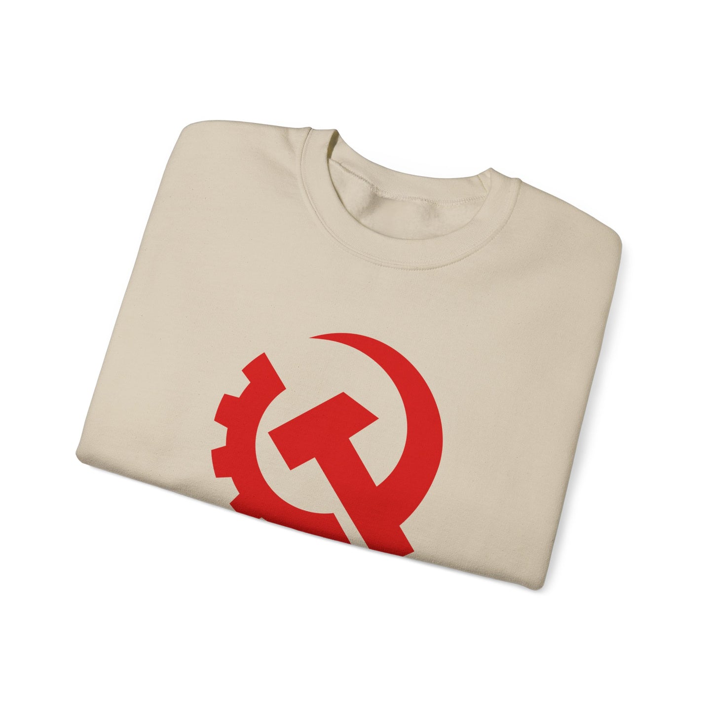 Communist Red Hammer & Sickle Gear Emblem Socialist Leftist Crewneck Sweatshirt