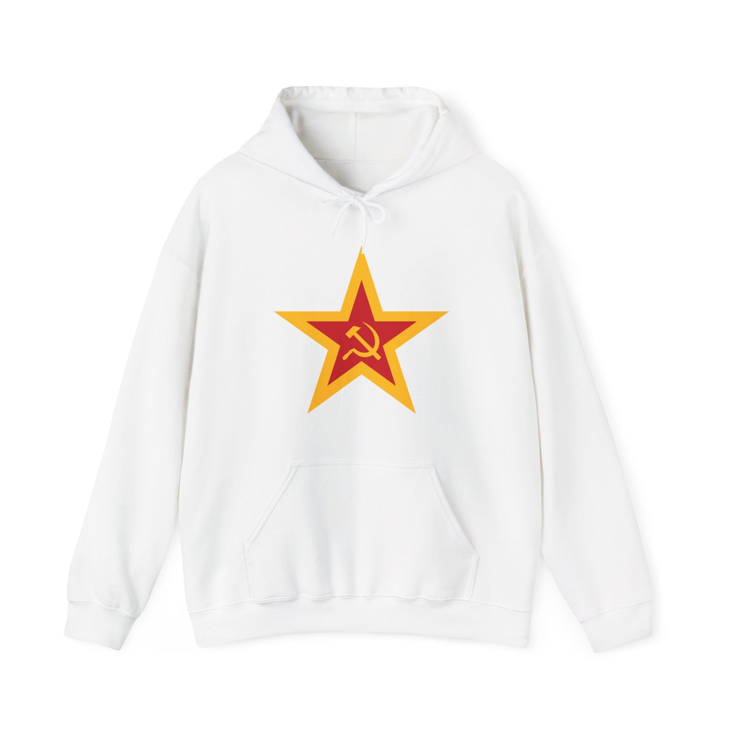 Communist Red and Gold Star with Socialist Hammer and Sickle Leftist Unisex Heavy Blend™ Hooded Sweatshirt