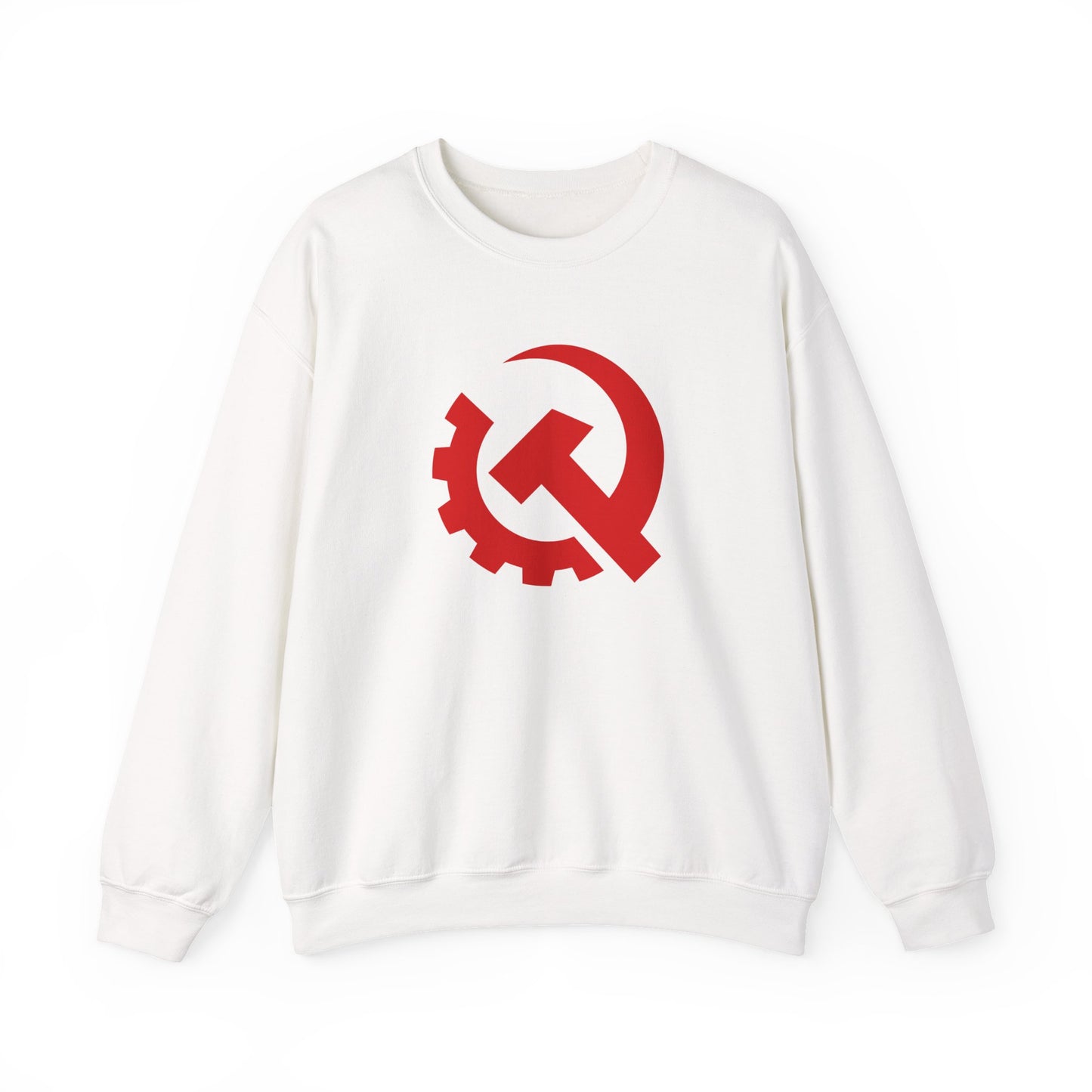 Communist Red Hammer & Sickle Gear Emblem Socialist Leftist Crewneck Sweatshirt