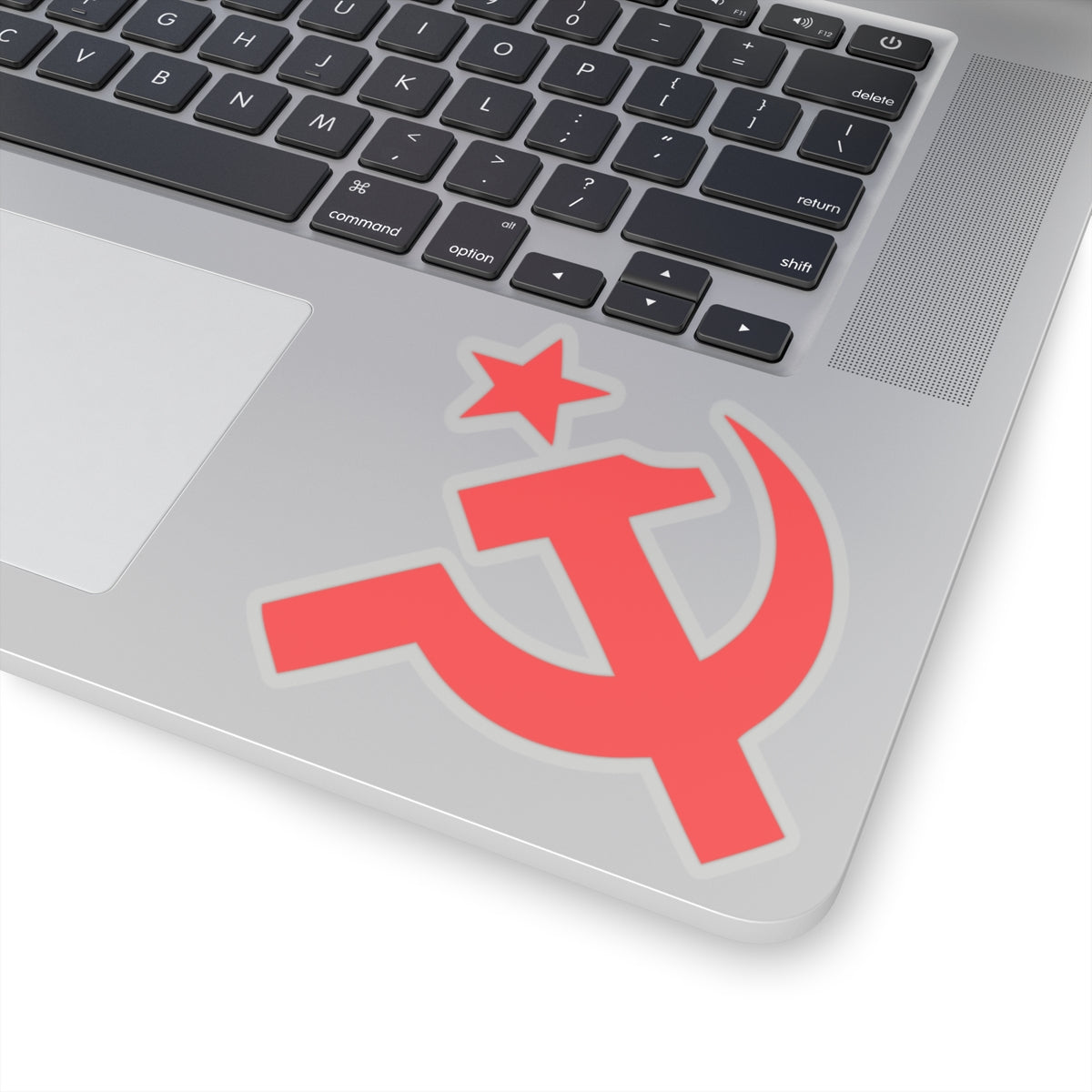 Communist Hammer and Sickle with Red Star Socialist Leftist Bubble-Free Sticker