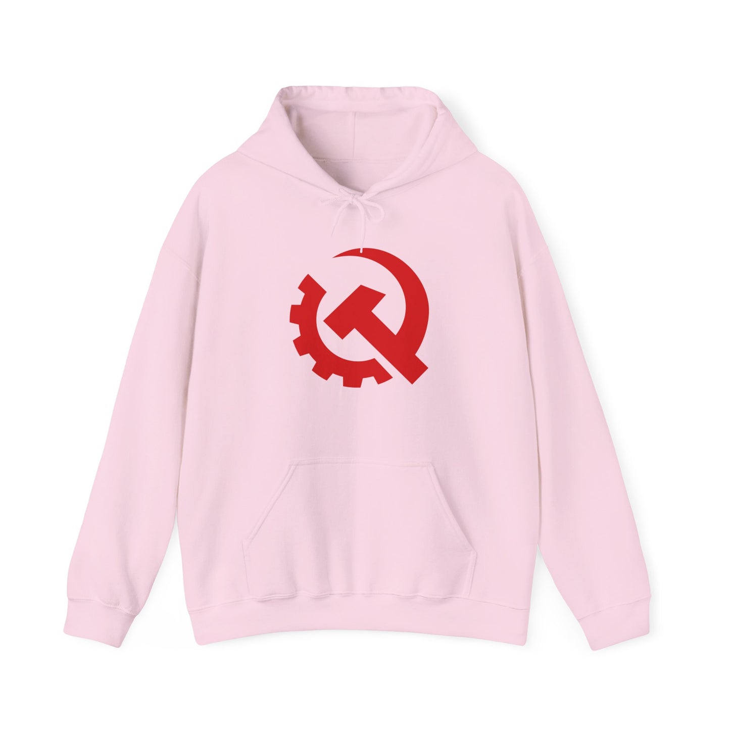Communist Red Hammer & Sickle Gear Emblem Socialist Leftist Hoodie