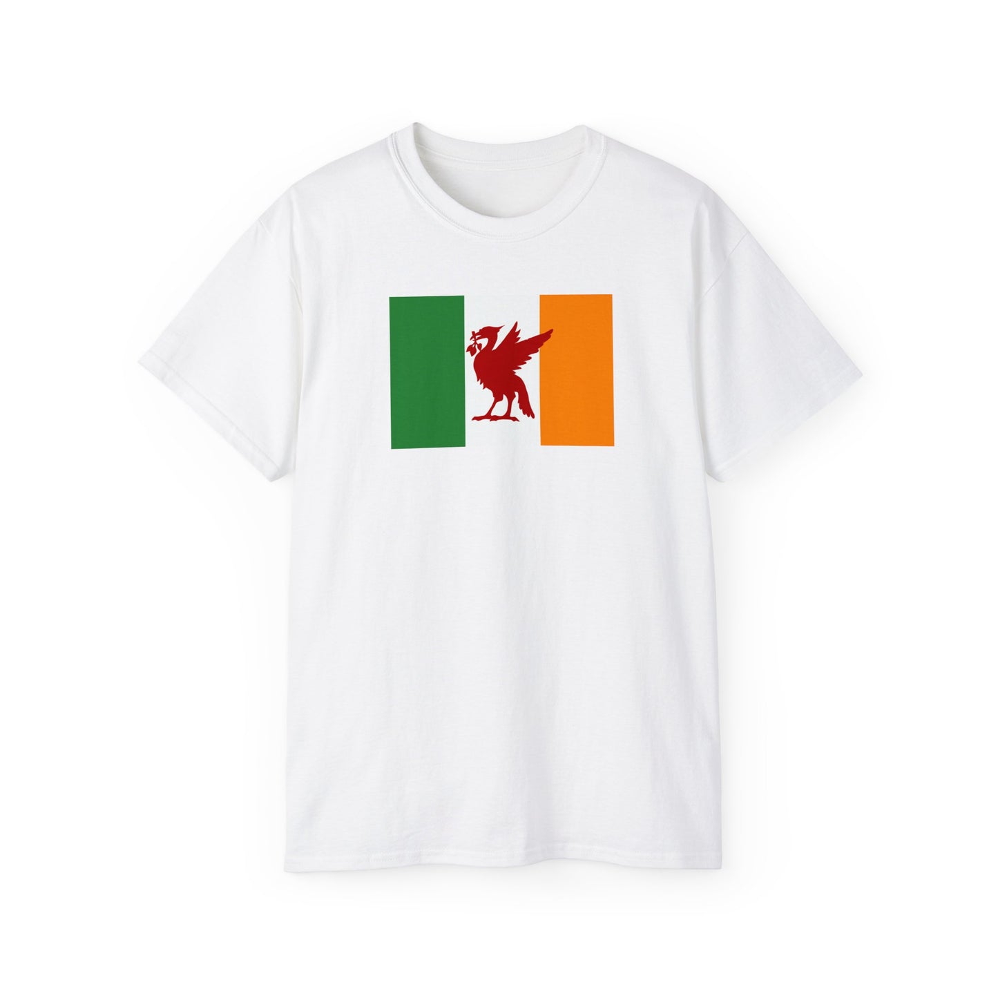 Irish Liverpool Liver Bird Scouse Irish Flag Tricolour Unisex Ultra Cotton Tee