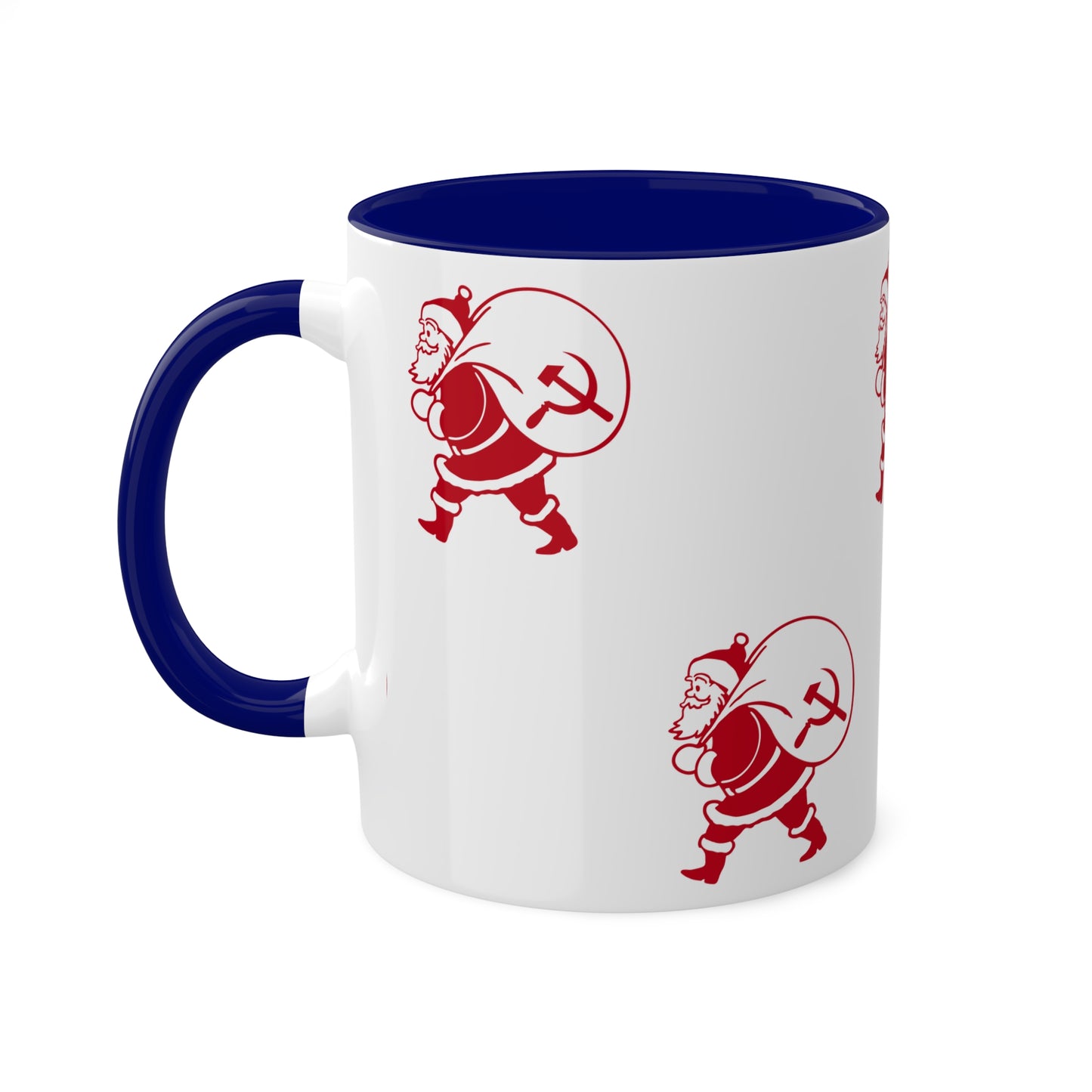 Socialist Santa Leftist Father Christmas with Hammer and Sickle Sack Communist Christmas Mug