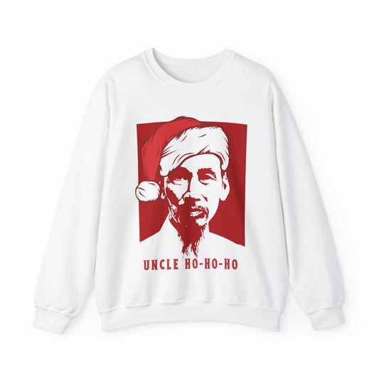 Communist Christmas Ho Chi Minh Uncle Ho-Ho-Ho Vietnam War Santa Leftist Christmas Unisex Heavy Blend™ Crewneck Sweatshirt