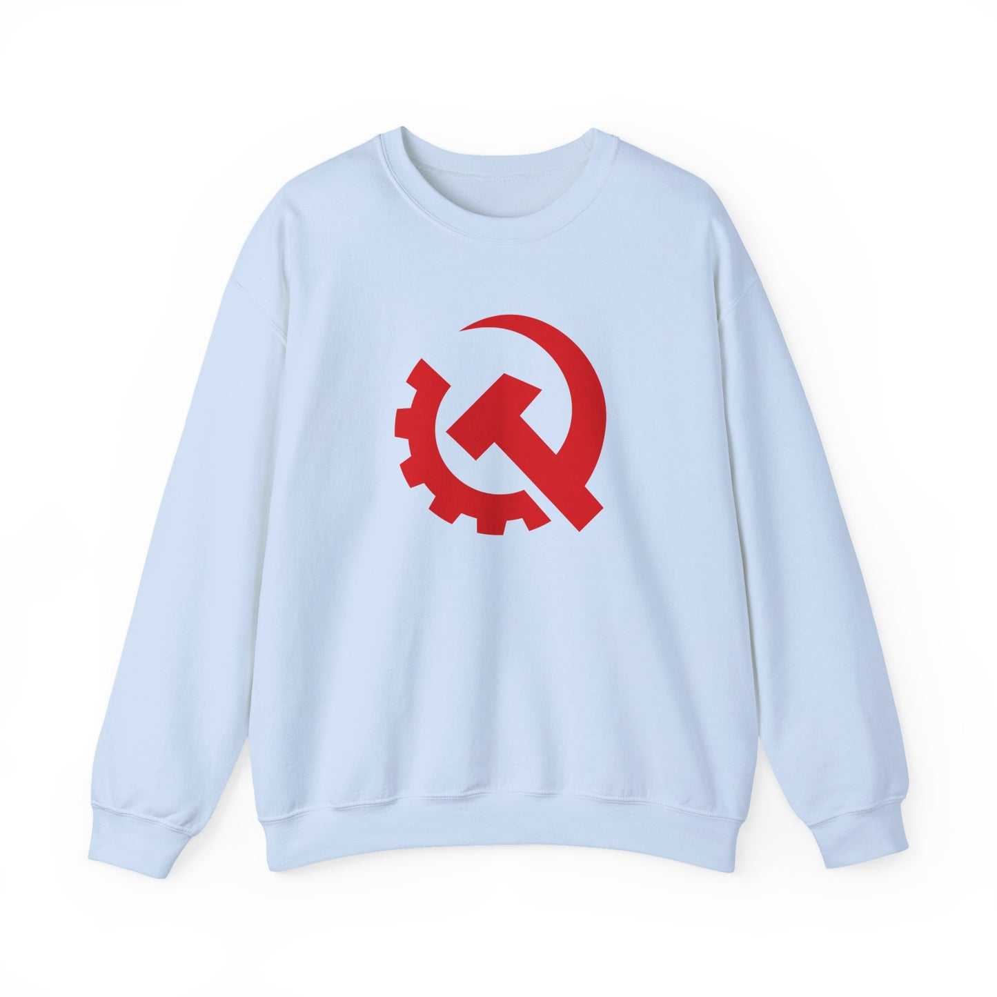 Communist Red Hammer & Sickle Gear Emblem Socialist Leftist Crewneck Sweatshirt