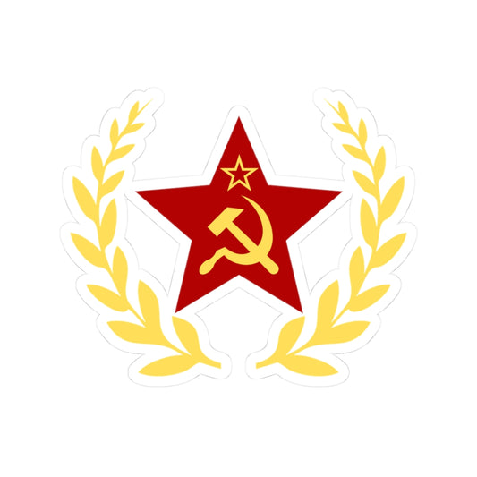 Red Star with CCCP Hammer and Sickle & Laurels Bubble-free Sticker