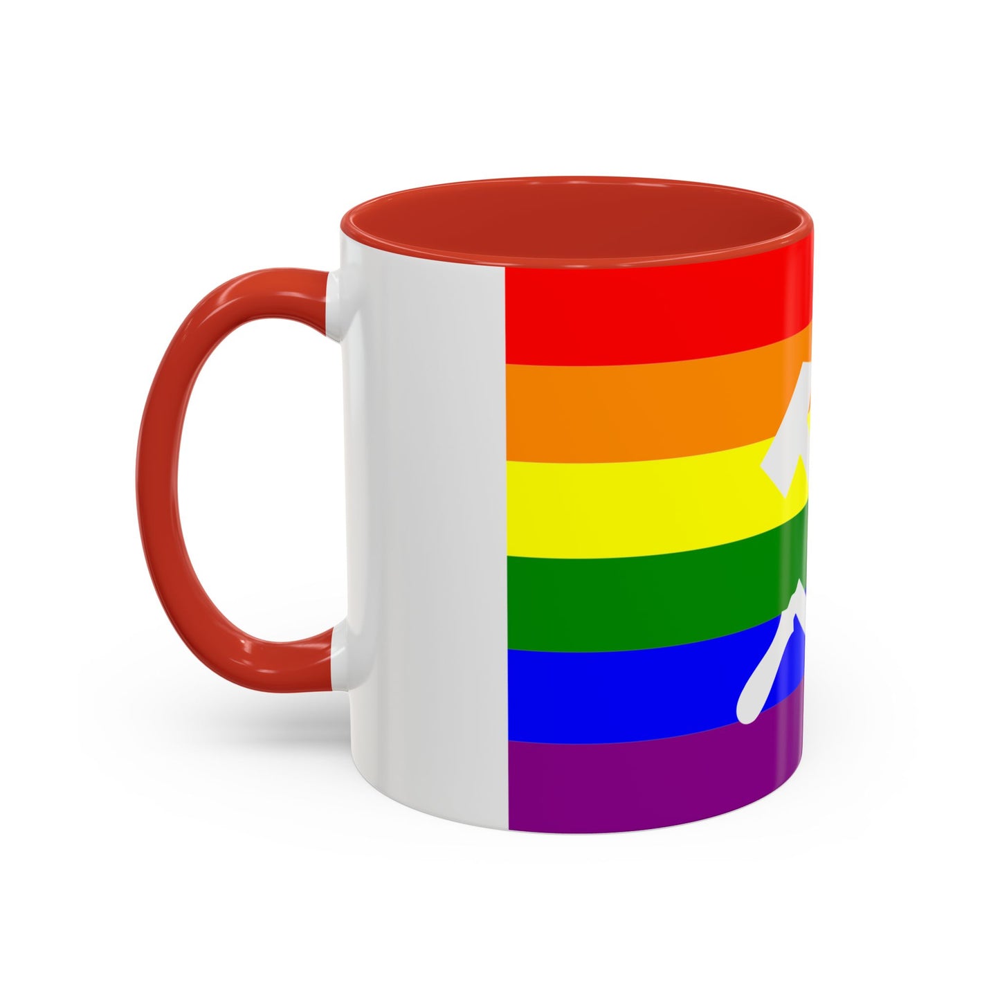 LGBTQ Socialist Rainbow Flag with Hammer and Sickle Communist Accent Coffee Mug