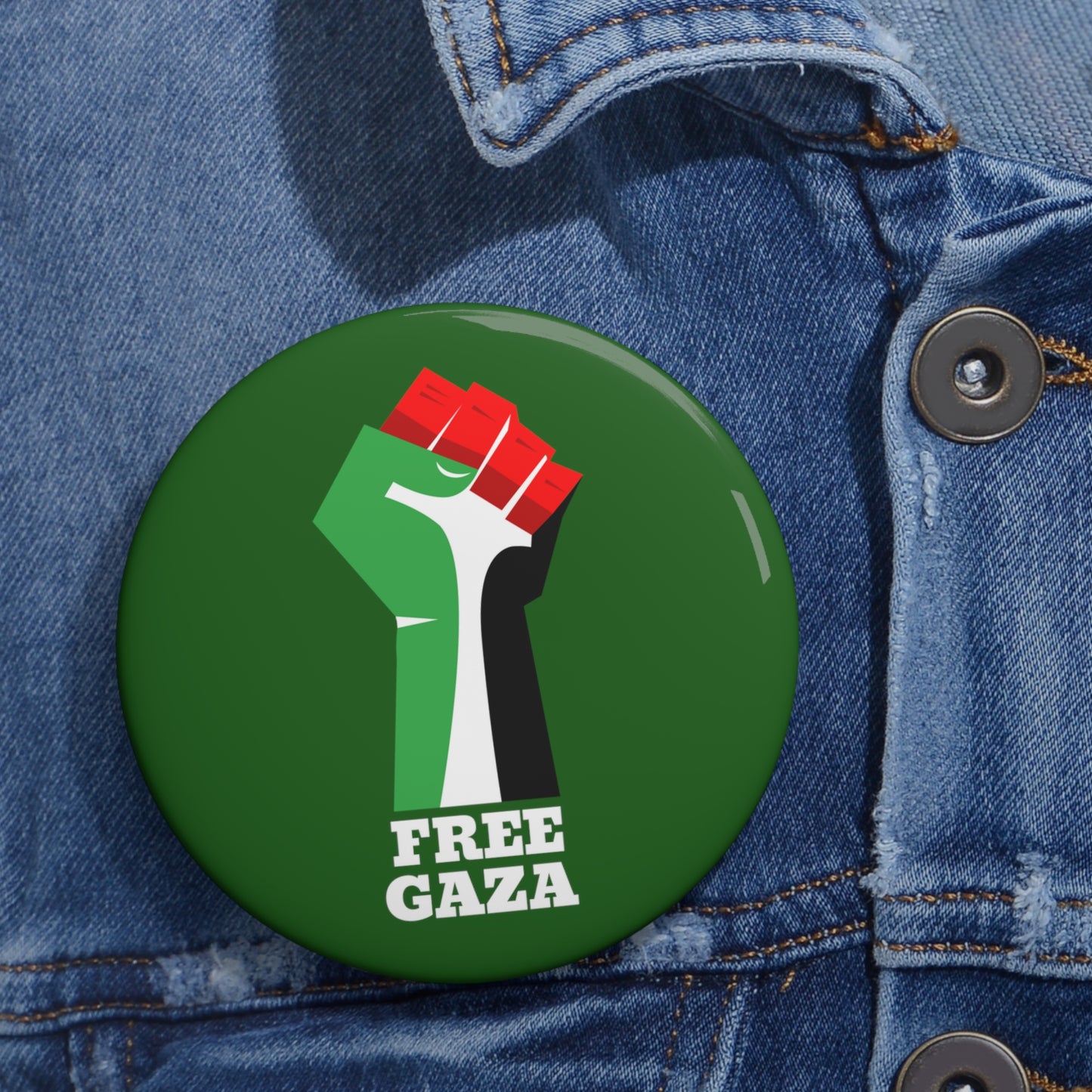 Palestine Free Gaza Palestinian Flag Fist Free Palestine Solidarity Pin Badge Button