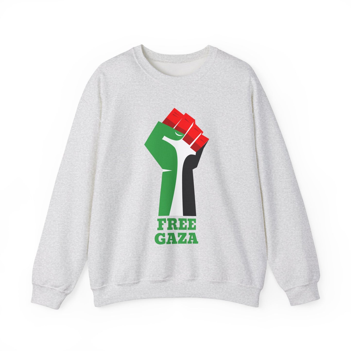 Palestine Free Gaza Palestinian Flag Fist Free Palestine Solidarity Unisex Heavy Blend™ Crewneck Sweatshirt