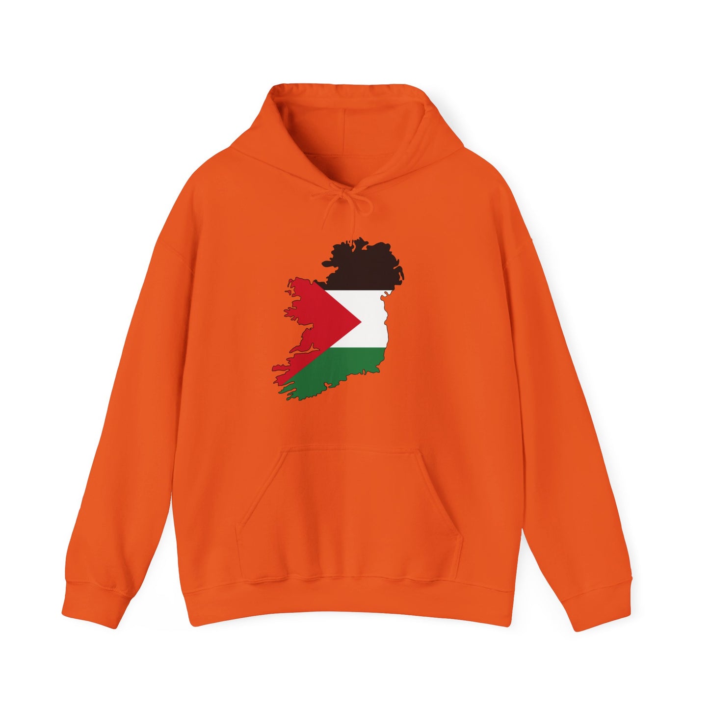 Irish Palestine Solidarity Outline of Ireland with Palestinian Flag Free Gaza Hoodie Unisex Heavy Blend™ Hooded Sweatshirt