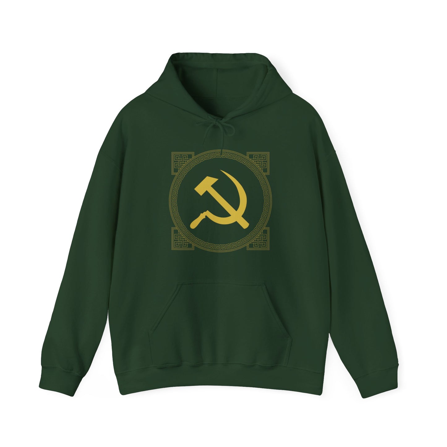 Communist Hammer and Sickle with Chinese East Asian Style Boarder Leftist Socialist Unisex Heavy Blend™ Hooded Sweatshirt